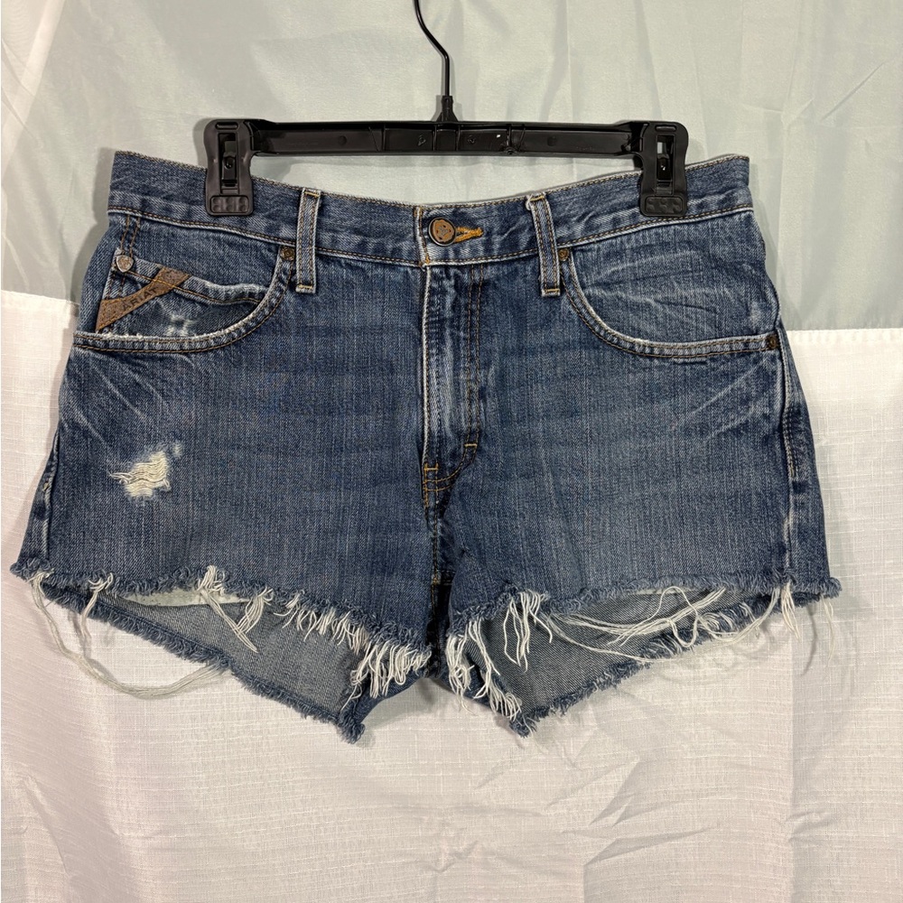 Ariat Blue Distressed Cutoff Jean Shorts